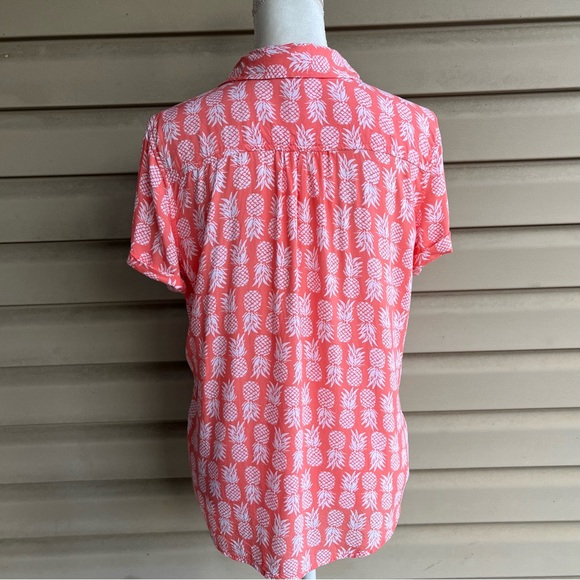 •CROFT & BARROW• Pineapple Button Down Blouse - Size Small - Picture 5 of 8
